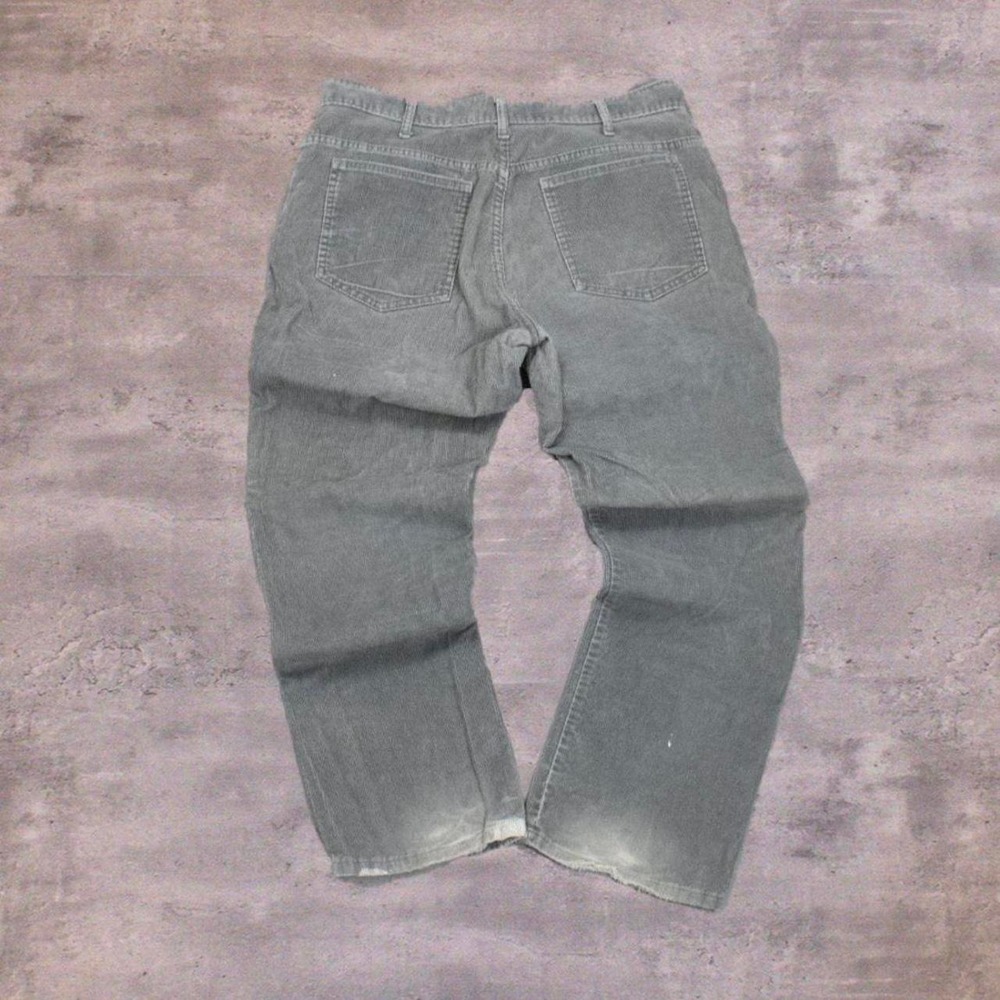 Vintage 80's Marks Work Wear House Grey Baggy Relax Straight Corduroy Pant's